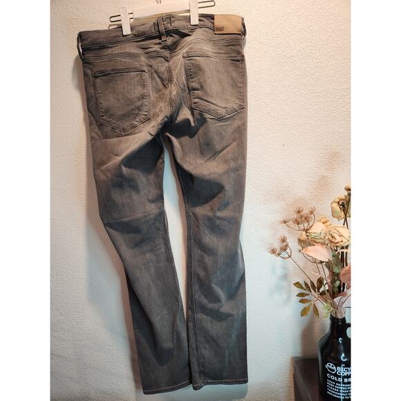 Paige Jake Slim Straight Leg Jeans Gray Denim Size 36 Stretch Comfort - Picture 2 of 6